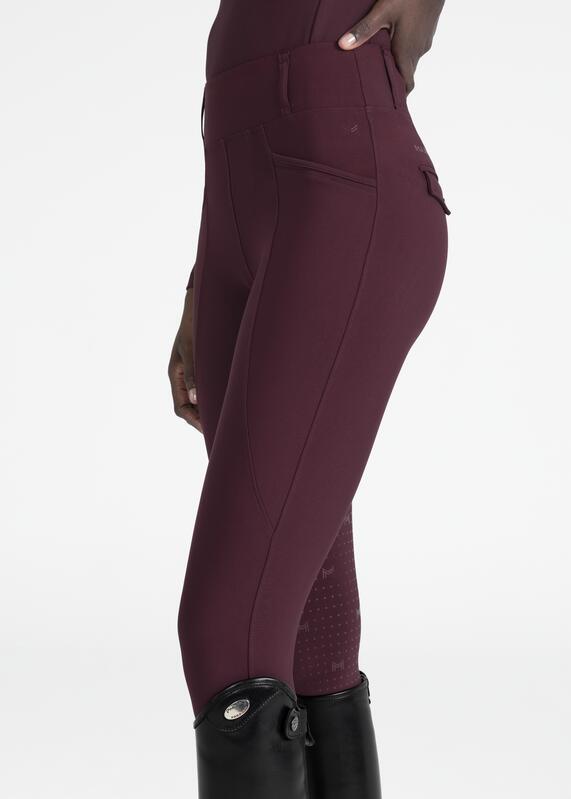 Leggings Pantalón Mujer Equitación Maximilian Pro Full Grip Burdeos 5/7