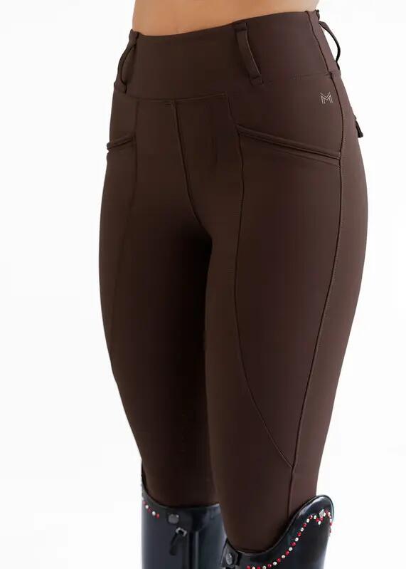 Leggings Pantalón Mujer Equitación Maximilian Pro Full Grip Chocolate 5/7