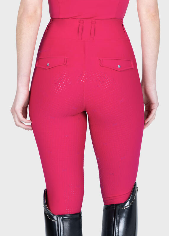 Leggings Pantalón Mujer Equitación Maximilian Pro Full Grip Frambuesa 3/7
