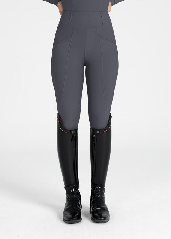 Leggings Pantalón Mujer Equitación Maximilian Pro Full Grip Grafito 2/7