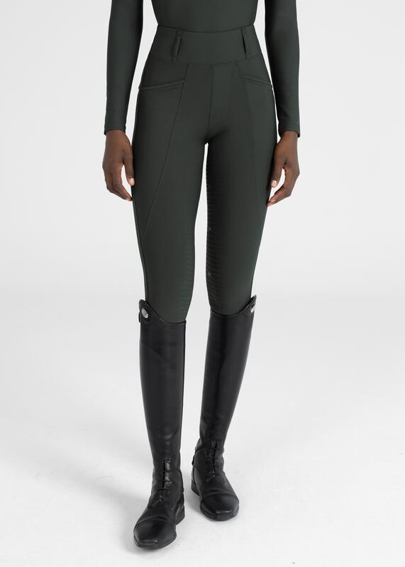 Leggings Pantalón Mujer Equitación Maximilian Pro Full Grip Verde Cazador 2/7