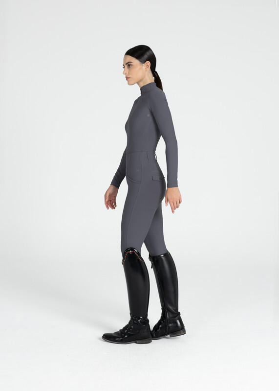 Leggings Pantalón Mujer Equitación Maximilian Pro Full Grip Grafito 6/7