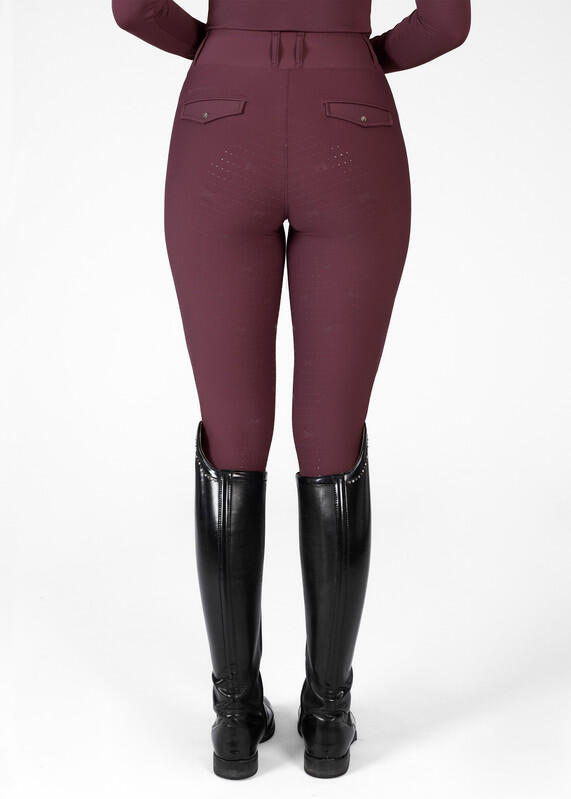 Leggings Pantalón Mujer Equitación Maximilian Pro Full Grip Rosa Palo 3/6