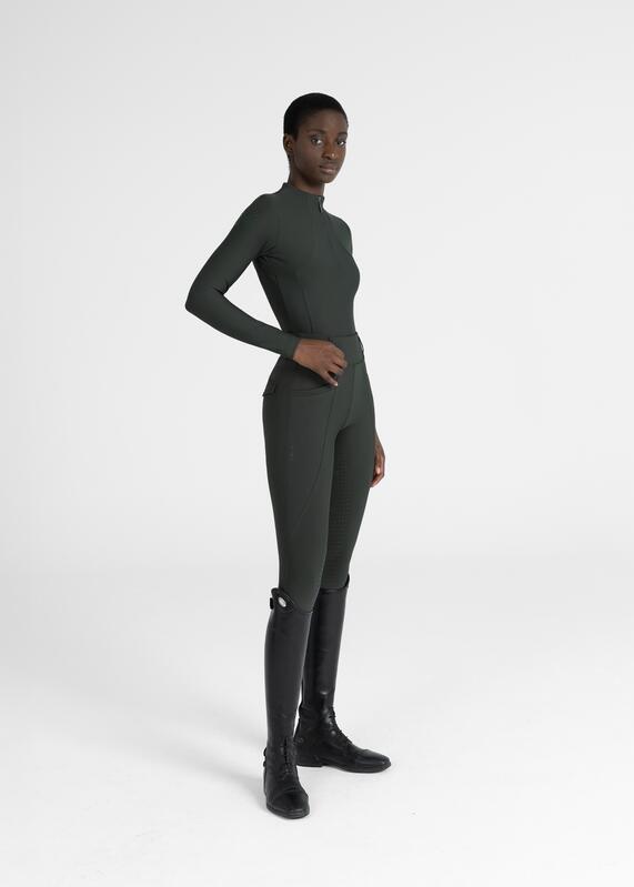 Leggings Pantalón Mujer Equitación Maximilian Pro Full Grip Verde Cazador 6/7