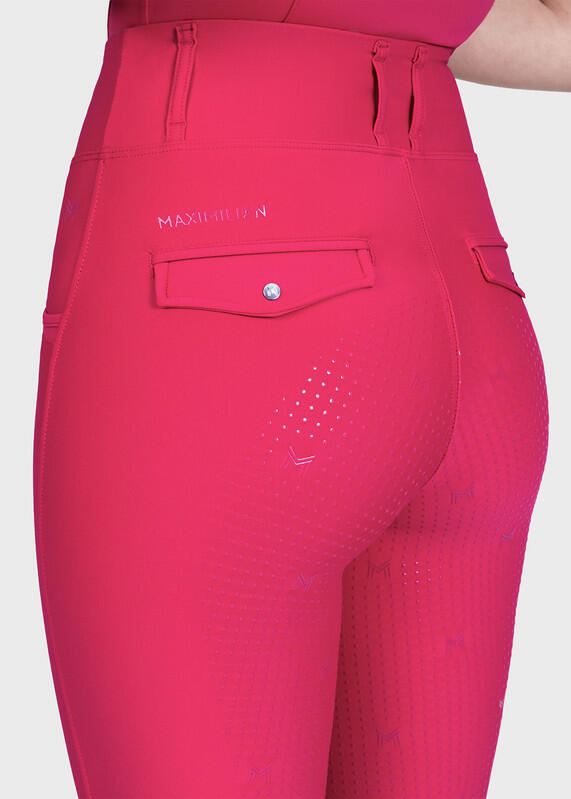 Leggings Pantalón Mujer Equitación Maximilian Pro Full Grip Frambuesa 5/7