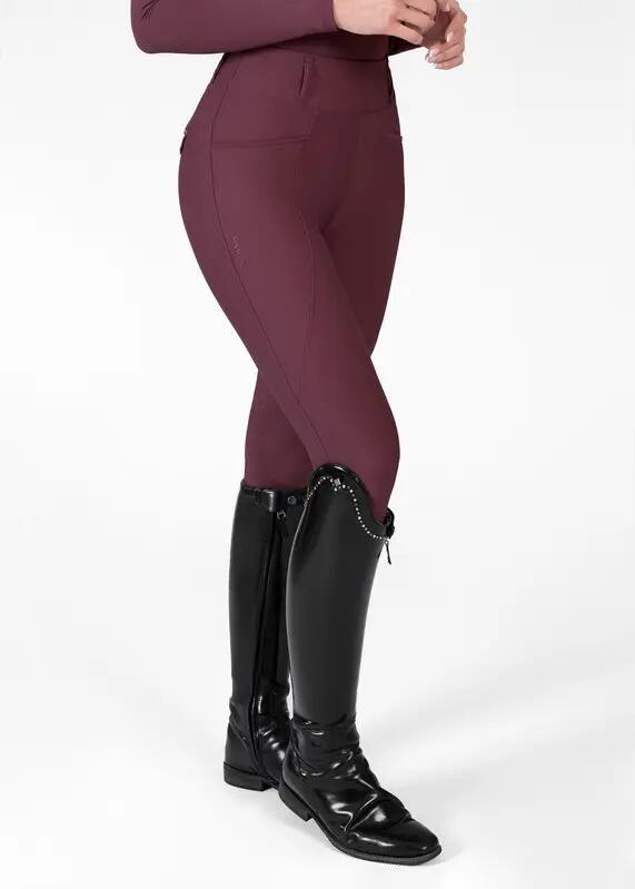 Leggings Pantalón Mujer Equitación Maximilian Pro Full Grip Granate 4/6