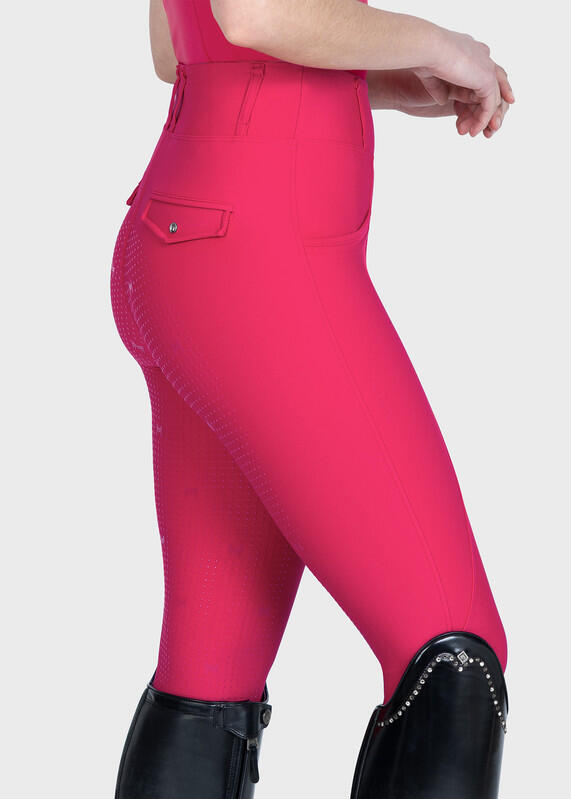Leggings Pantalón Mujer Equitación Maximilian Pro Full Grip Frambuesa 4/7