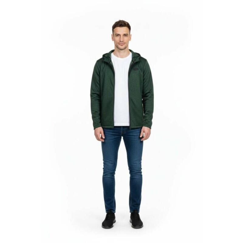 Sweat vert +8000 TIROS 253 homme à capuche et zip 4/4