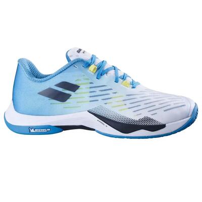 Schoenen - badminton - heren - shadow tour 5 - wit/turquoise