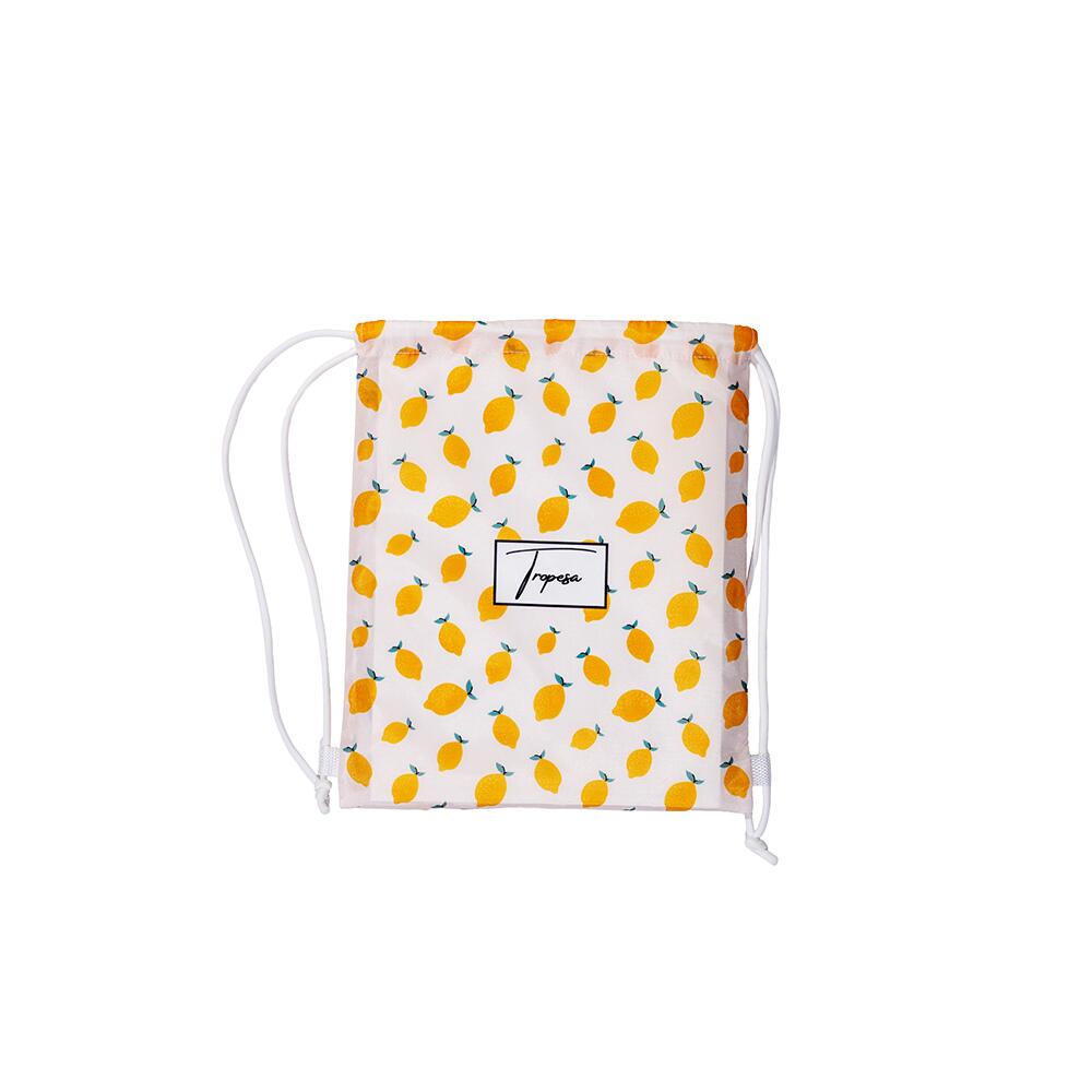 Poncho de bain adulte 80 x 110 cm, blanc à motifs citrons 3/7