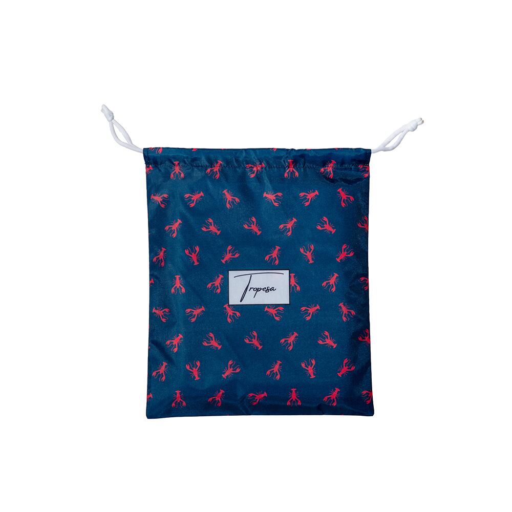 Serviette de plage 160 x 90 cm, imprimée bleue marine à motifs homards rouges 3/6