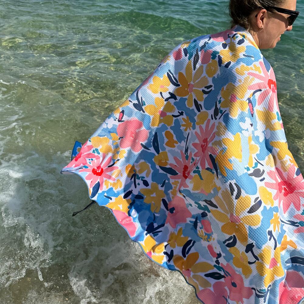 Serviette de plage 160 x 90 cm, imprimée à motif floral 5/7