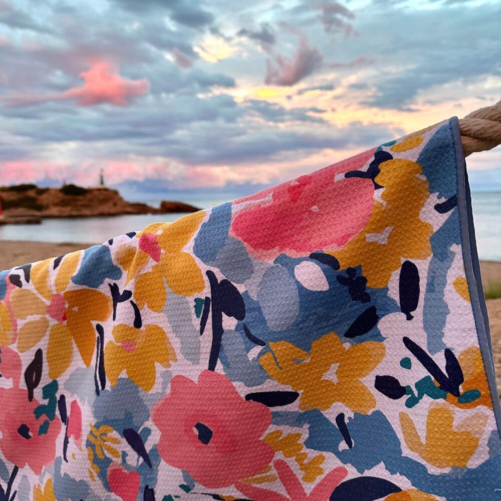 Serviette de plage 160 x 90 cm, imprimée à motif floral 4/7