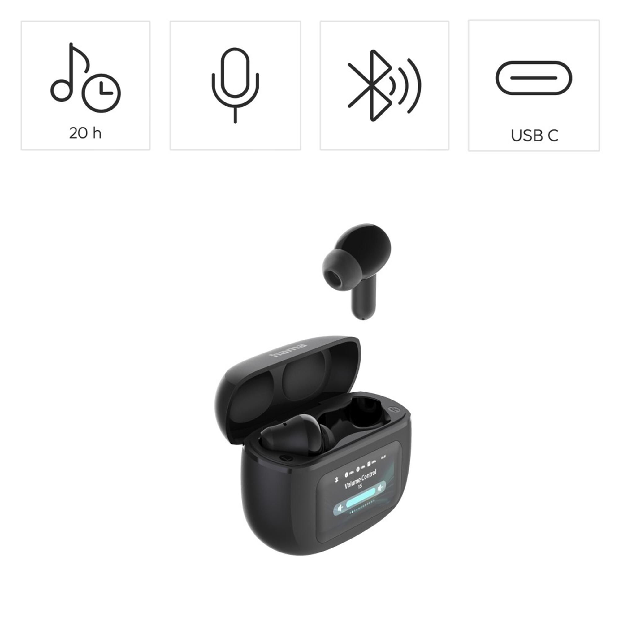 HAMA Bluetooth®-Kopfhörer Spirit Open TWS In-Ear, Schwarz 2/4