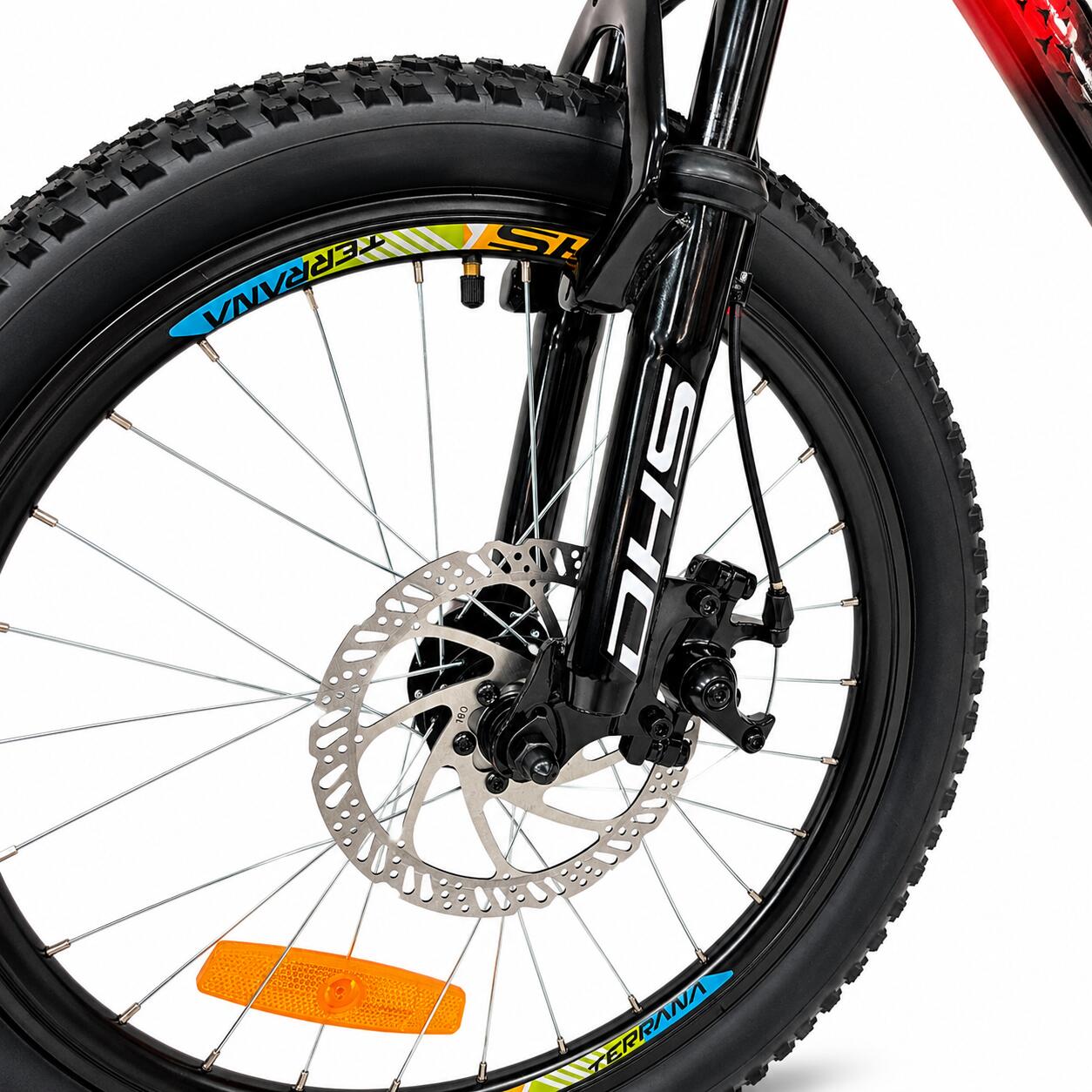 Kinderfahrrad DHS Terrana 2023 – 20 Zoll, Modell 2026, rot-schwarz 3/7