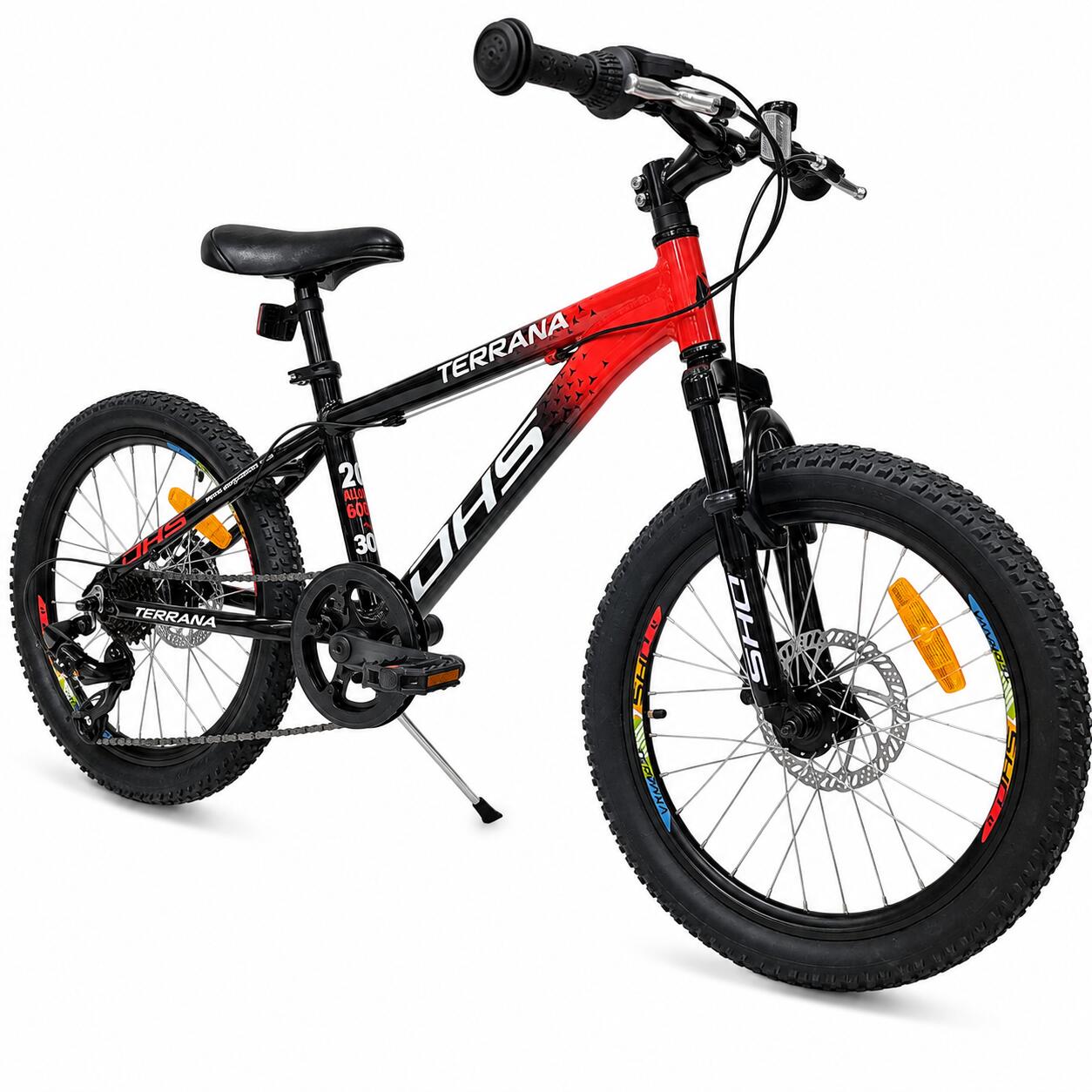Kinderfahrrad DHS Terrana 2023 – 20 Zoll, Modell 2026, rot-schwarz 2/7