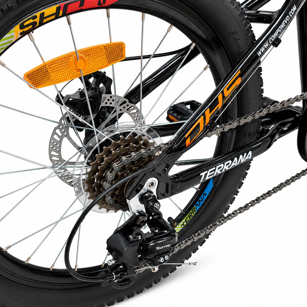 Kinderfahrrad DHS Terrana 2023 – 20 Zoll, Modell 2026, orange-schwarz 3/7