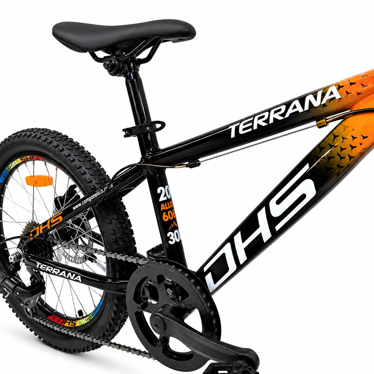 Kinderfahrrad DHS Terrana 2023 – 20 Zoll, Modell 2026, orange-schwarz 5/7