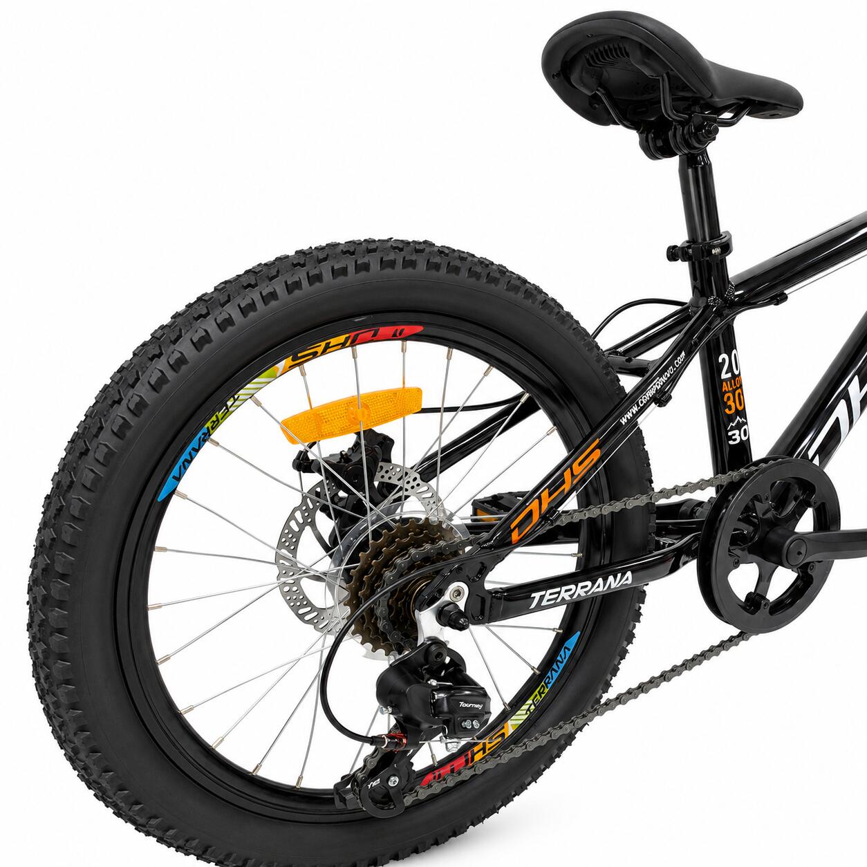 Kinderfahrrad DHS Terrana 2023 – 20 Zoll, Modell 2026, orange-schwarz 4/7