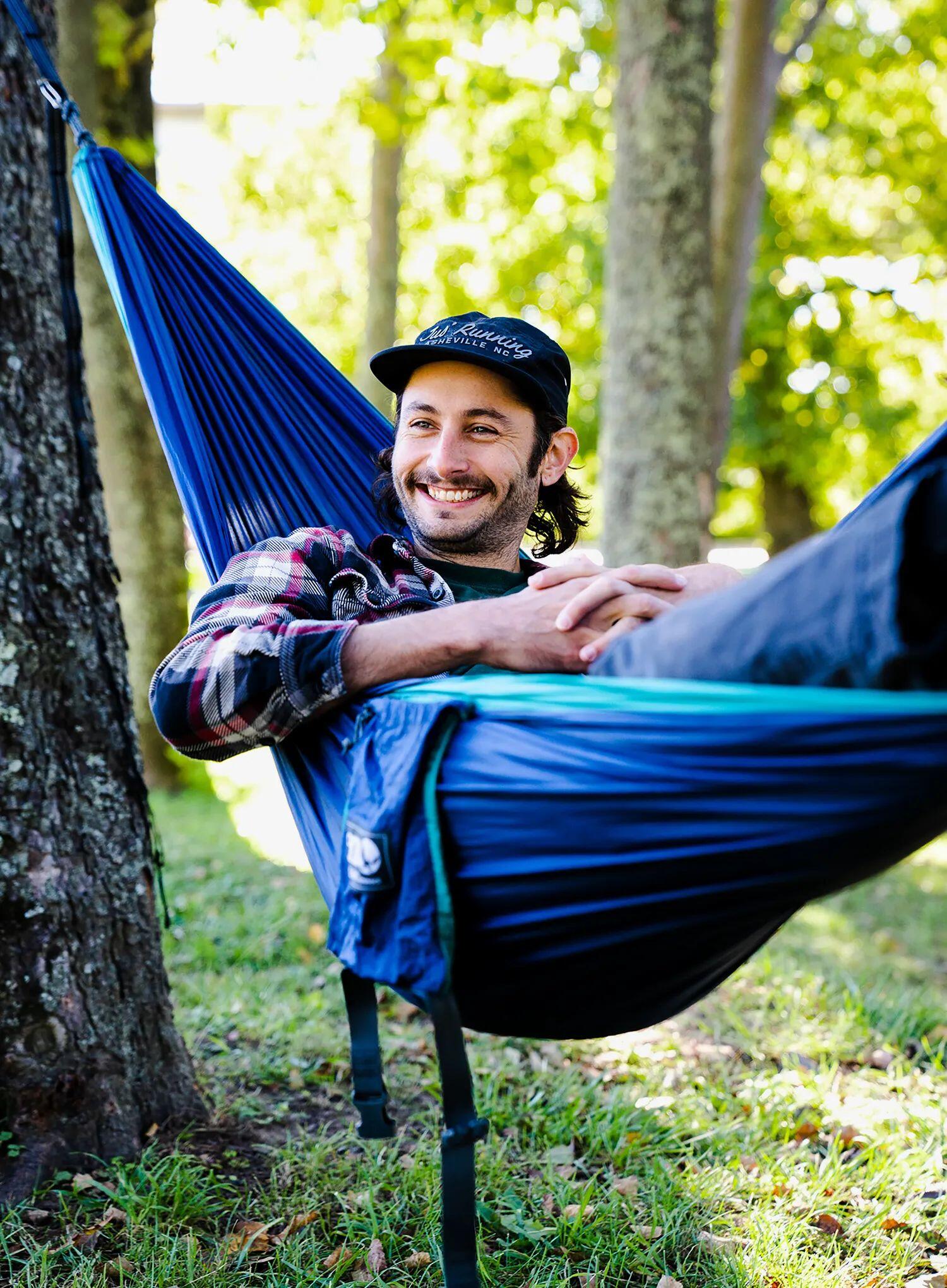 Hamak turystyczny ENO DoubleNest Hammock - navy/seafoam 3/7