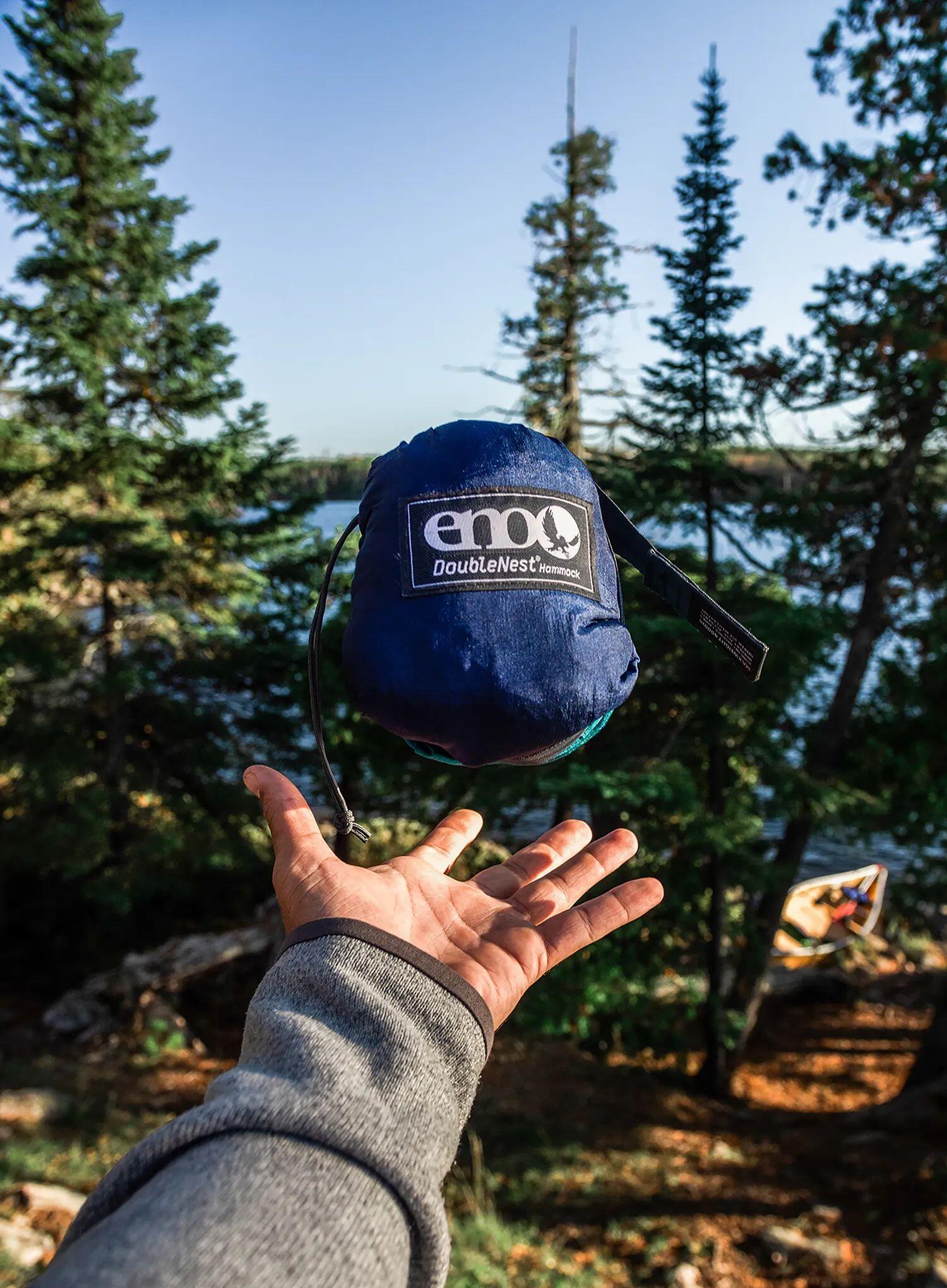Hamak turystyczny ENO DoubleNest Hammock - navy/seafoam 5/7