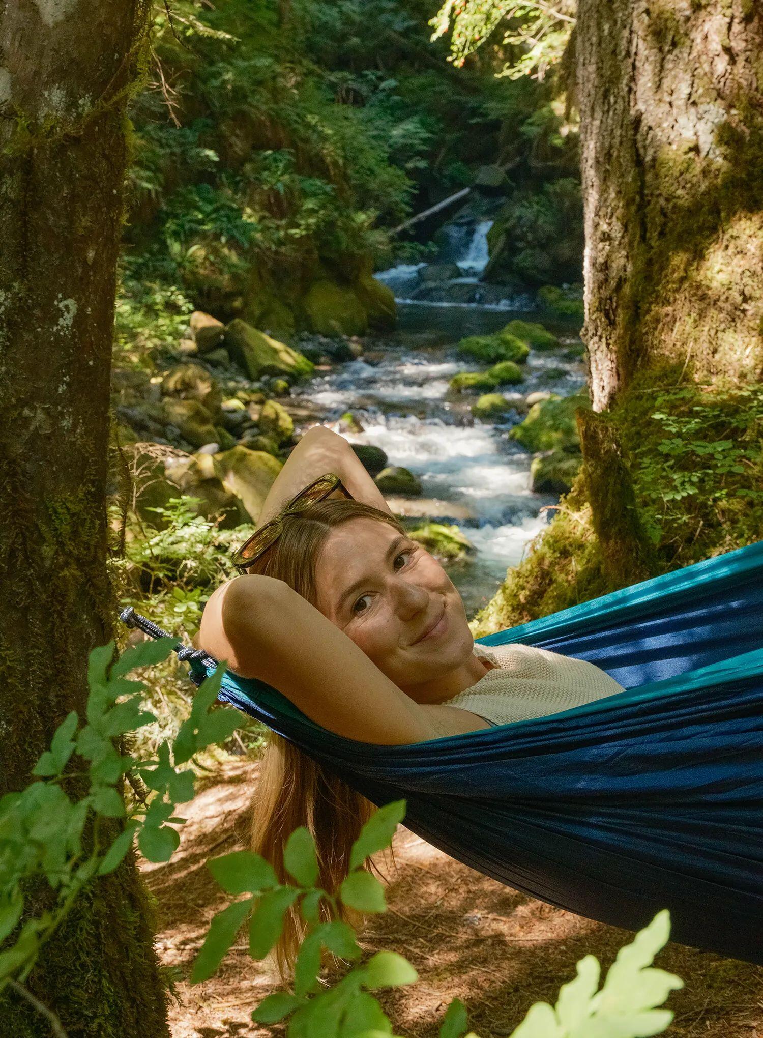 Hamak turystyczny ENO DoubleNest Hammock - navy/seafoam 7/7