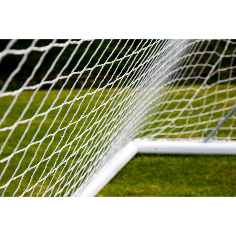 11-a-side voetbaldoelnet 4mm - Wit - Voor doel 7,32 x 2,44 x 2 x 2 m