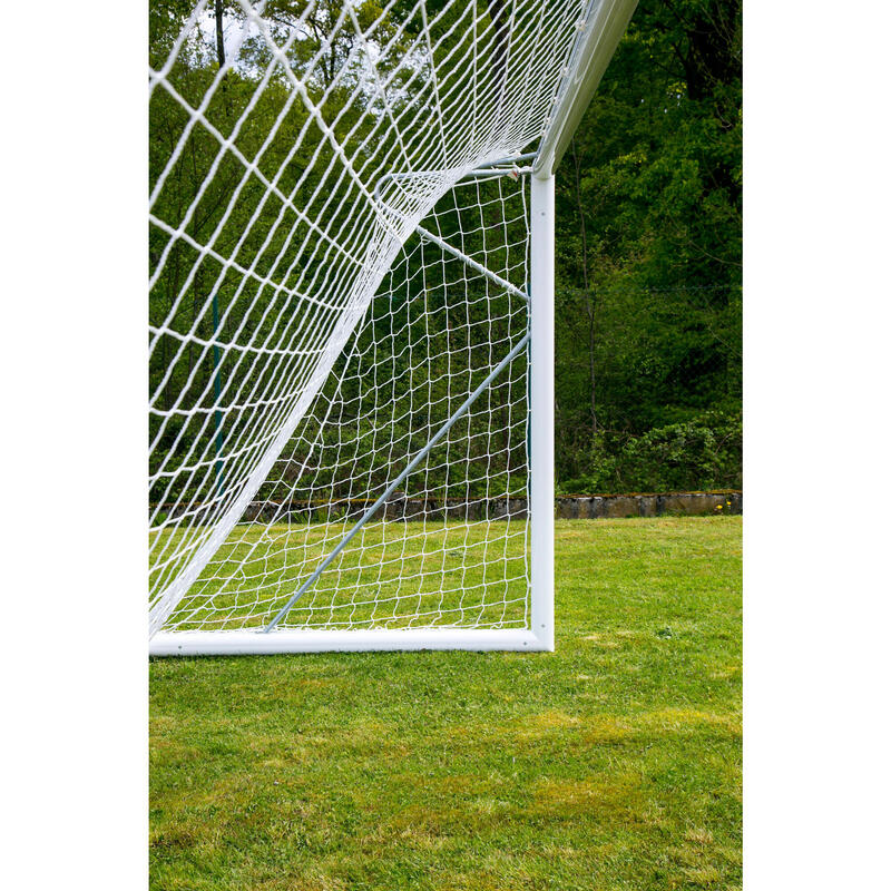 11-a-side voetbaldoelnet 4mm - Wit - Voor doel 7,32 x 2,44 x 2 x 2 m