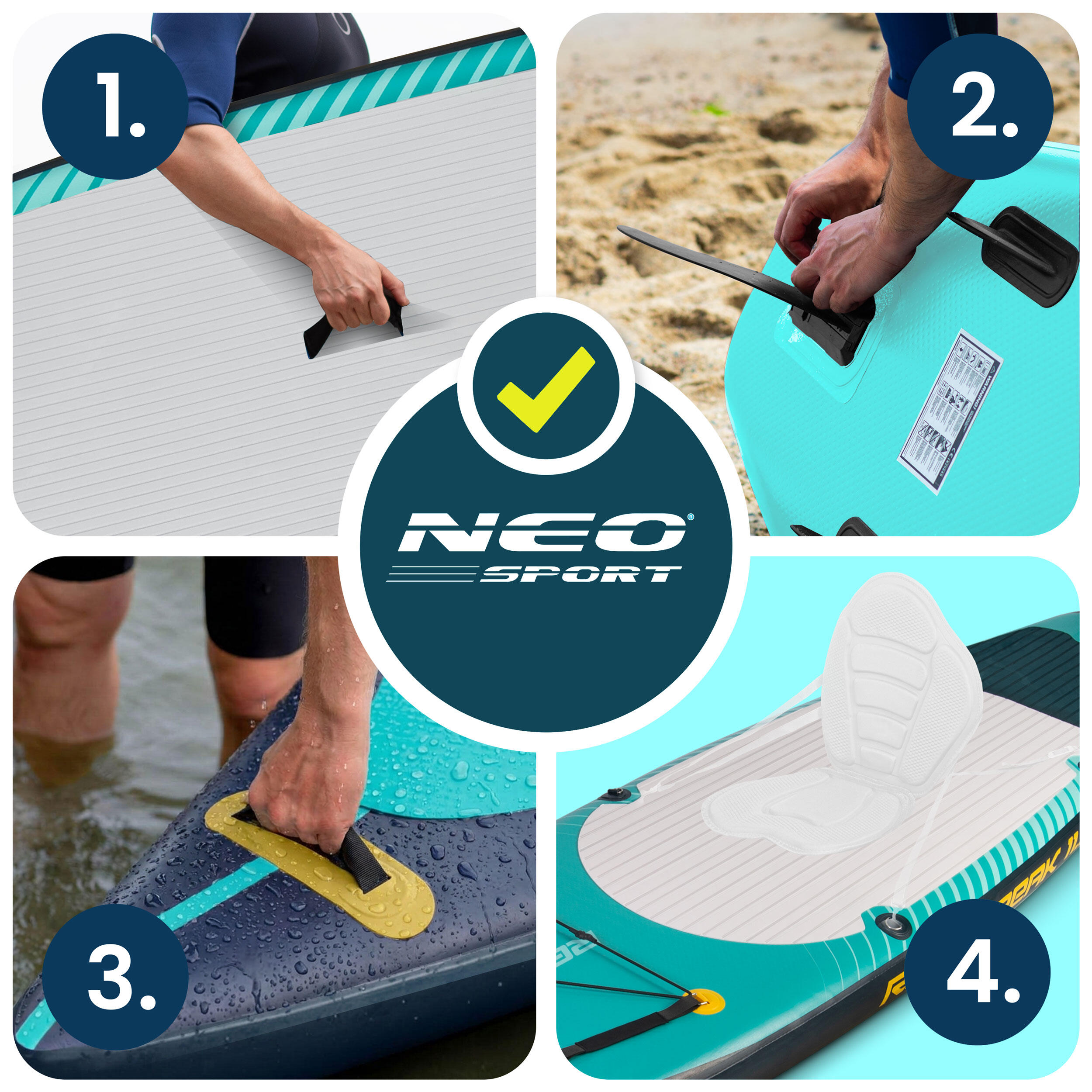 Deska SUP do pływania Neo-sport Reefbreak pompowana Stand Up Paddle 350 cm 4/7