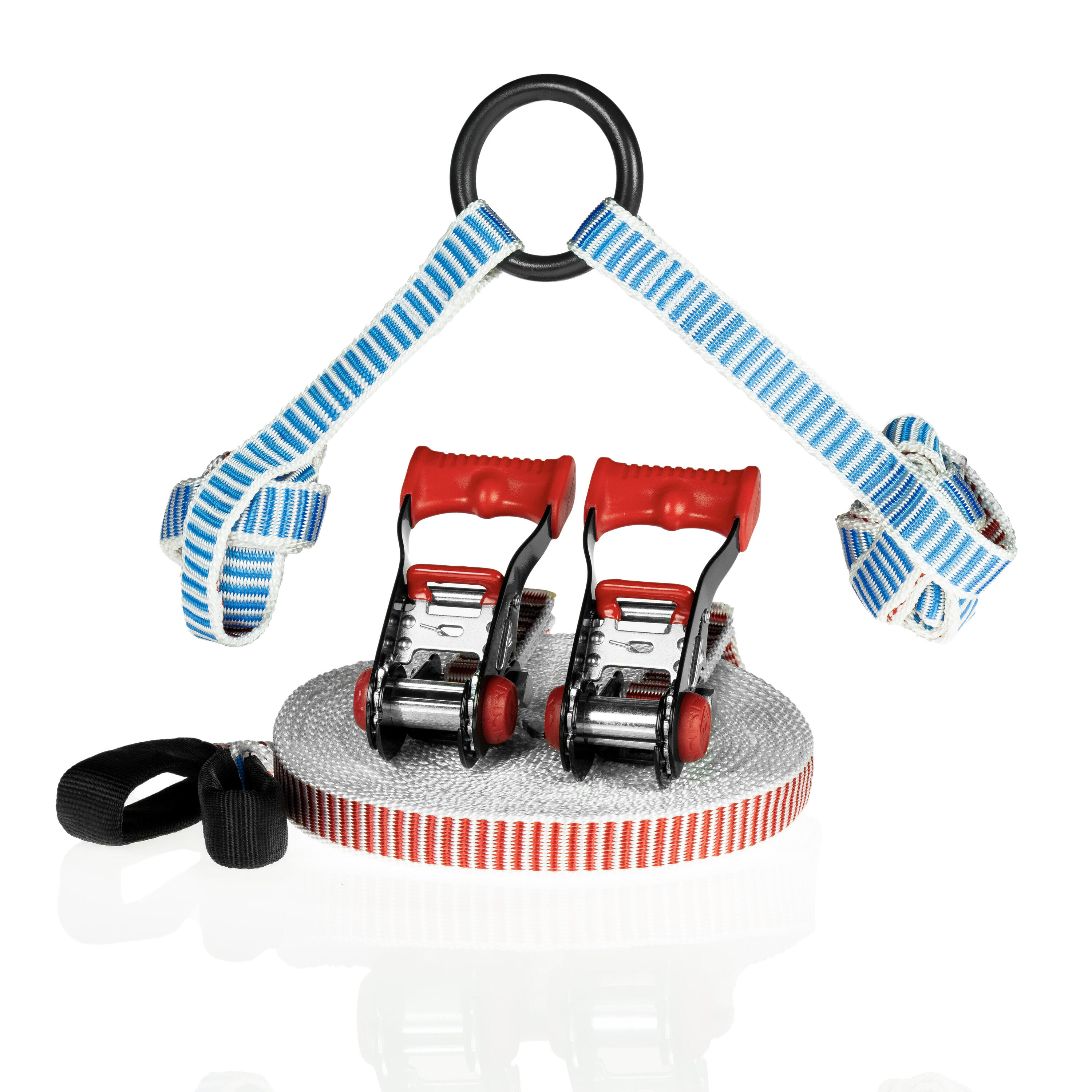 Monkey line Kit 15m - slackline + cinta guía desde arriba con anillo para niños 3/6