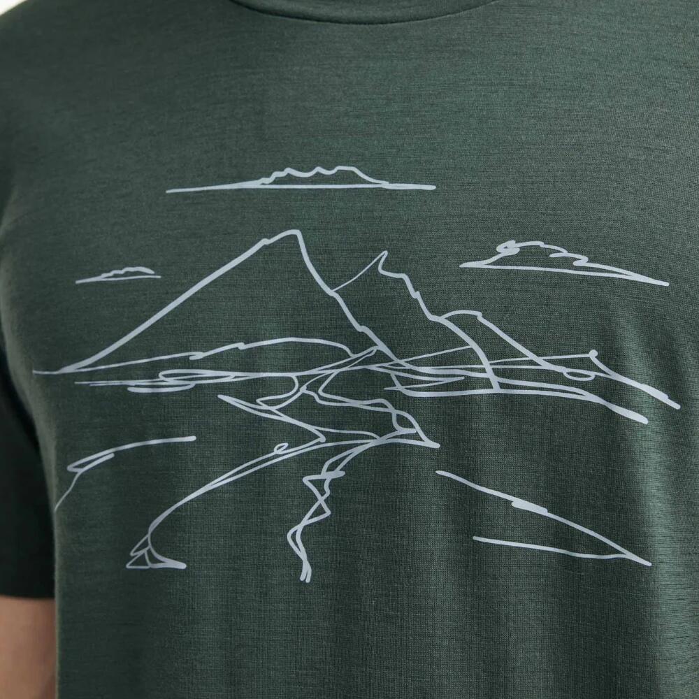 T-shirt UW Ceasar Mountain homme – 100% laine mérinos extra fine – Vert 3/5
