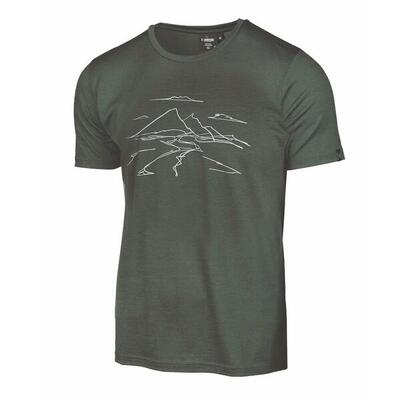 T-shirt uw ceasar mountain heren - 100% extra fijne merino wol - groen