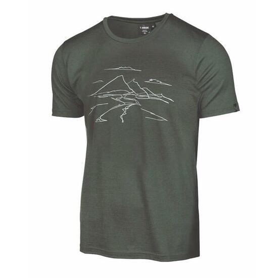 T-shirt UW Ceasar Mountain homme – 100% laine mérinos extra fine – Vert