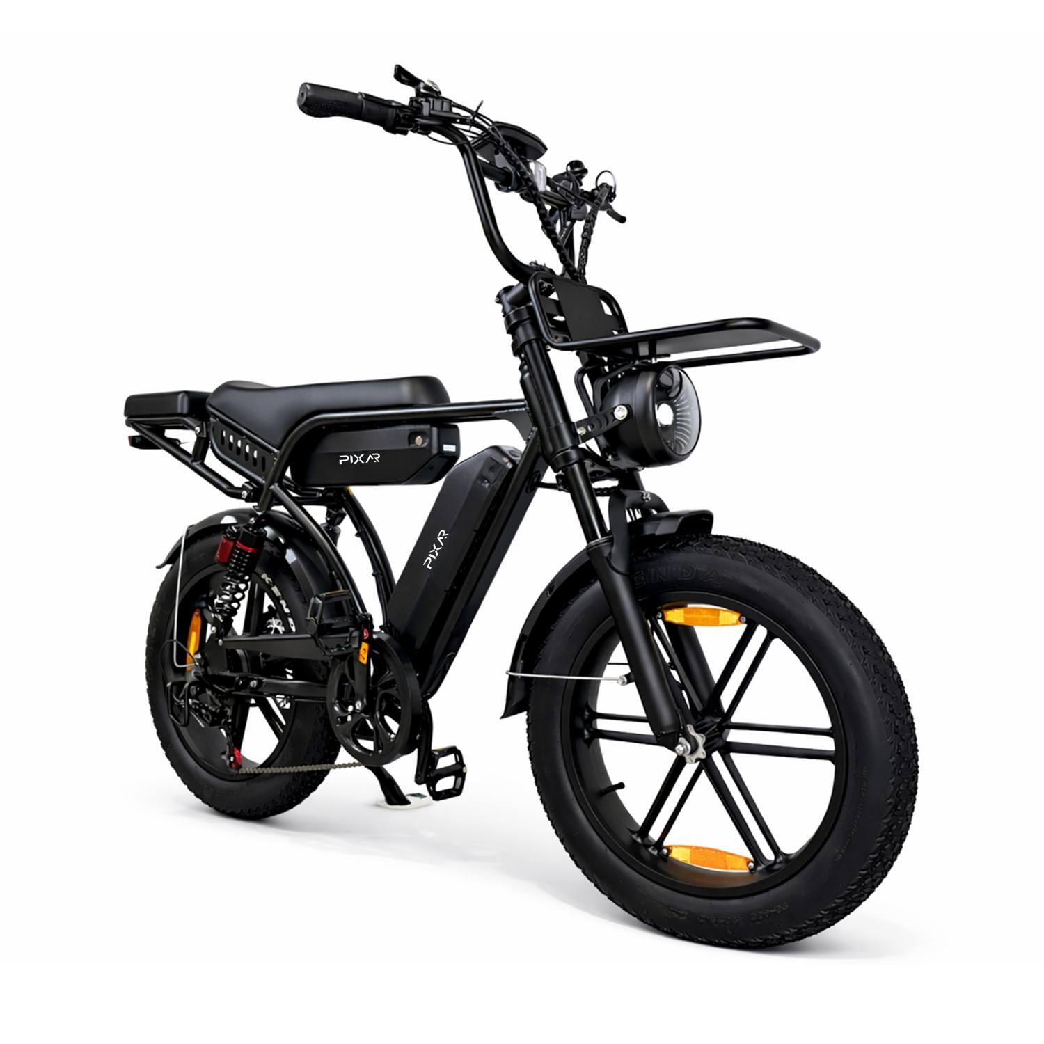 Bicicleta elétrica PIXAR M9 com porta-bagagens dianteiro e bateria de 48V 35Ah 2/7