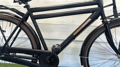 Sparta transport stadsfiets 53 cm, zwart - tweedehands, met voordrager