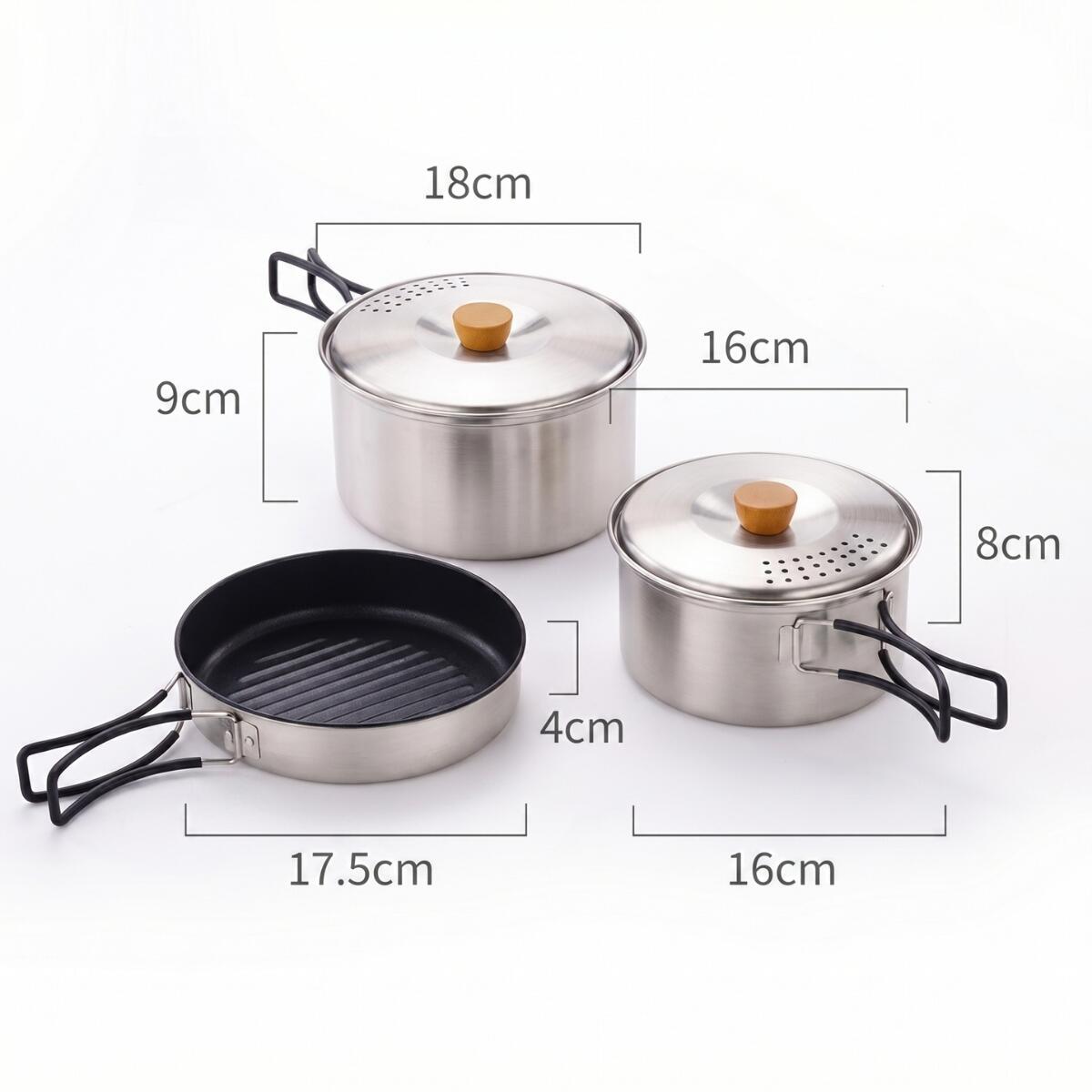 Kit di pentole e padelle Omada "Popote" in acciaio inox 2/5