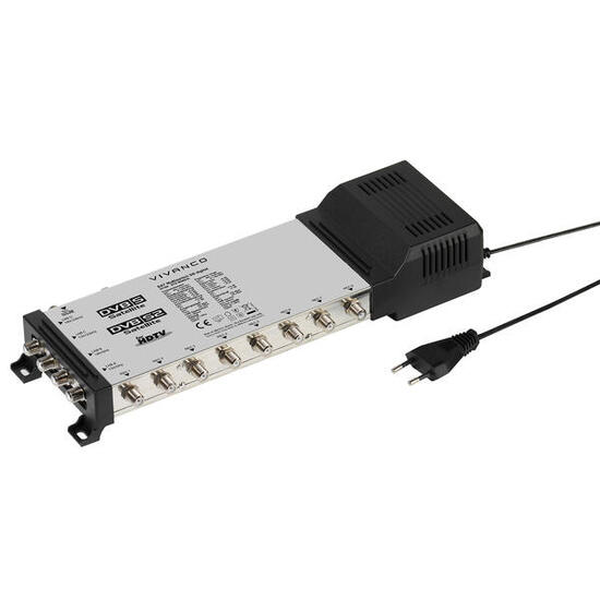 Digitale SAT 5/8 multiswitch voor het verdelen van twee dual/twin LNB's of quad