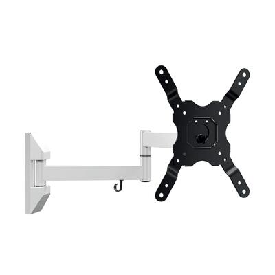Tv-muurbeugel, draaibaar, dubbele arm, 43 inch, 25 kg, wit, vesa 200x200