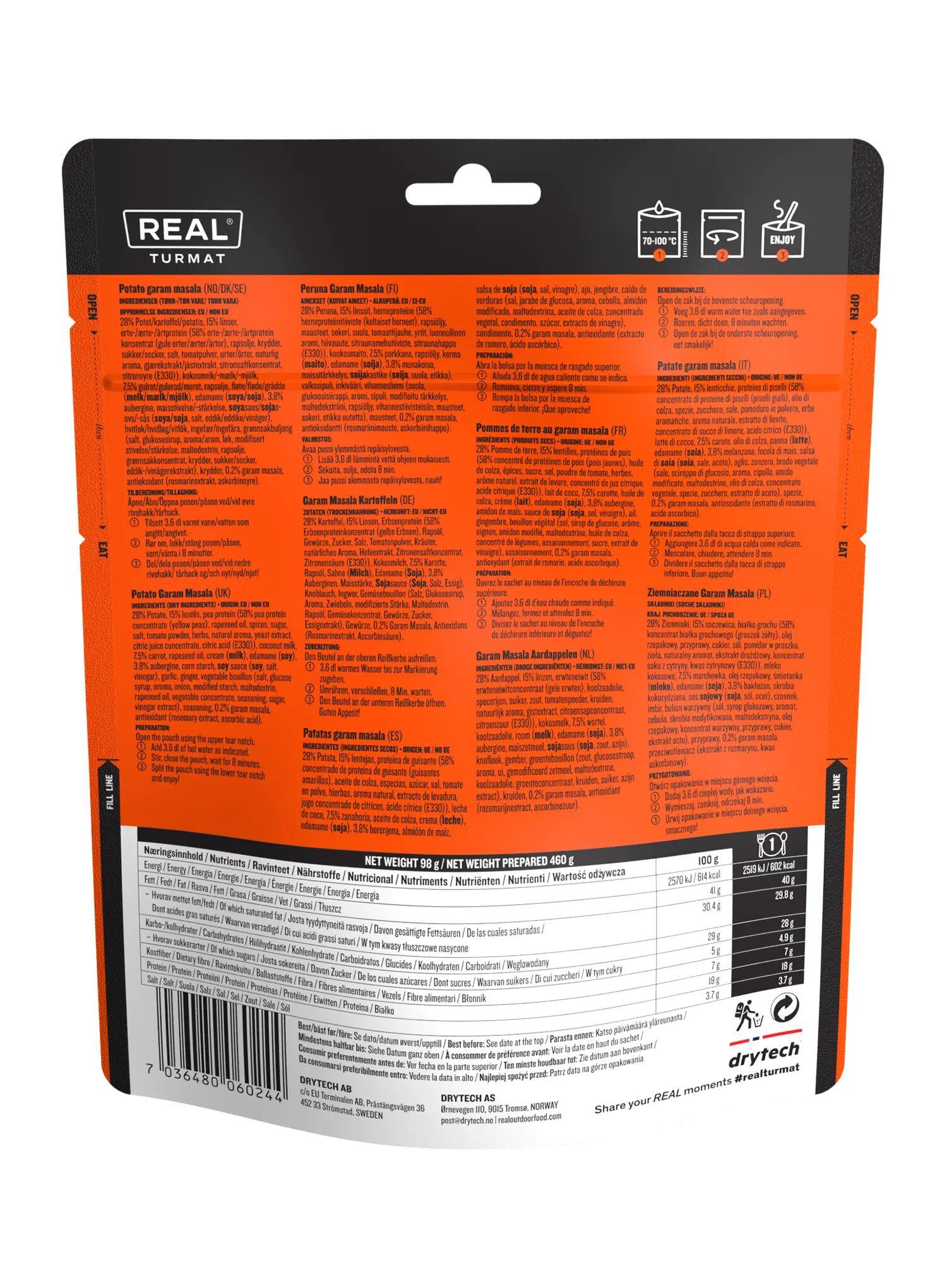 Liofilizat Real Turmat Ziemniaczane Garam Masala 460 g 3/3