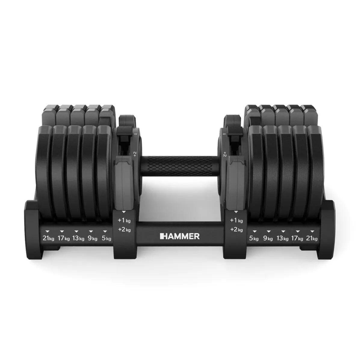 Set mancuernas STRONGLOCK 8.0 2x23kg y soporte Hammer 4/5