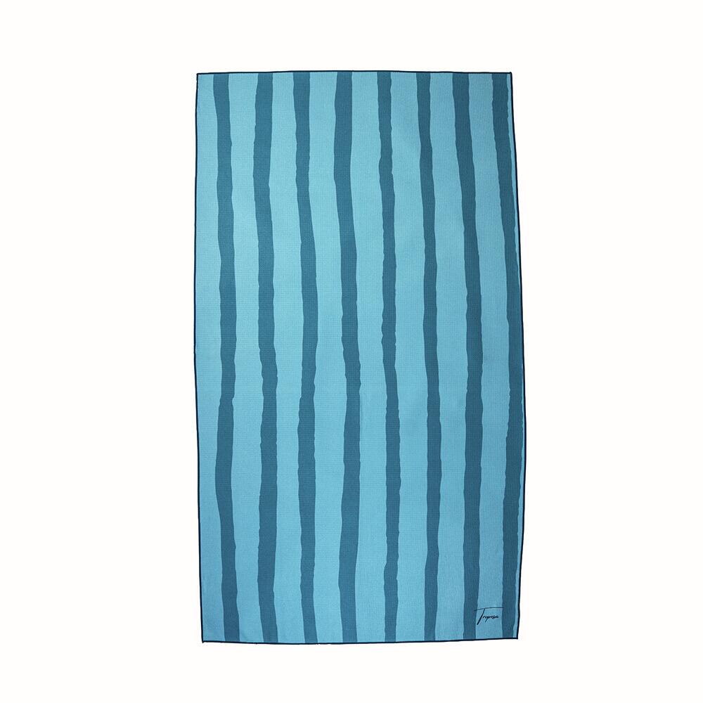 Serviette de plage 160 x 90 cm, imprimée à rayures vert et vert foncé 2/7