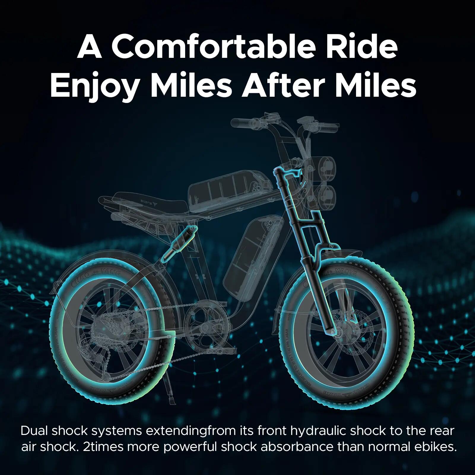 Bicicleta elétrica adulto ENGWE M20 48V13AH 100 km autonomia 20" Pneus largos 5/7