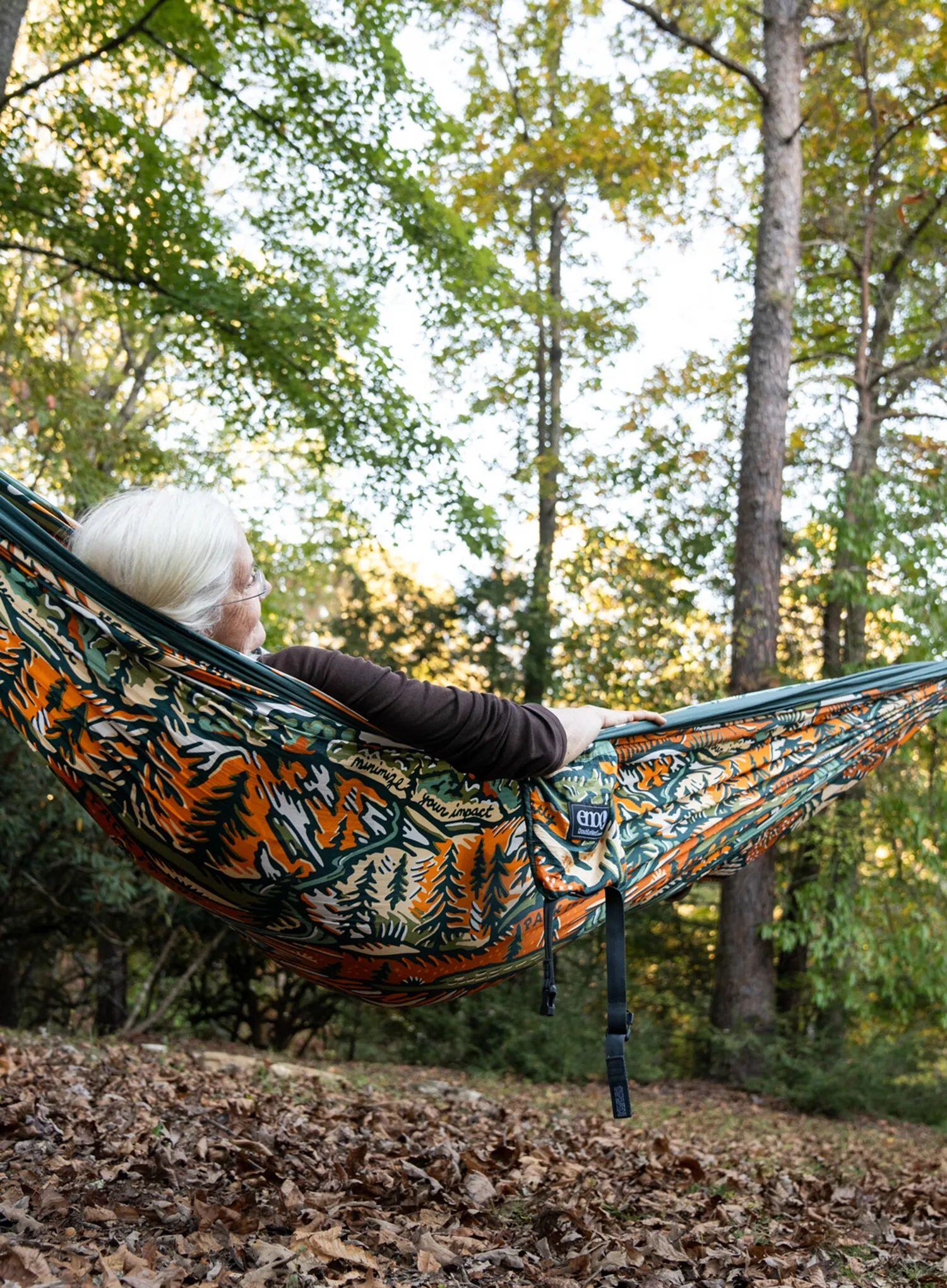 Hamak turystyczny dwuosobowy ENO DoubleNest Print - Giving Back Hammock 4/7