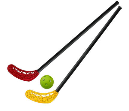 Set de floorball 2x bâton en plastique 95cm + balle