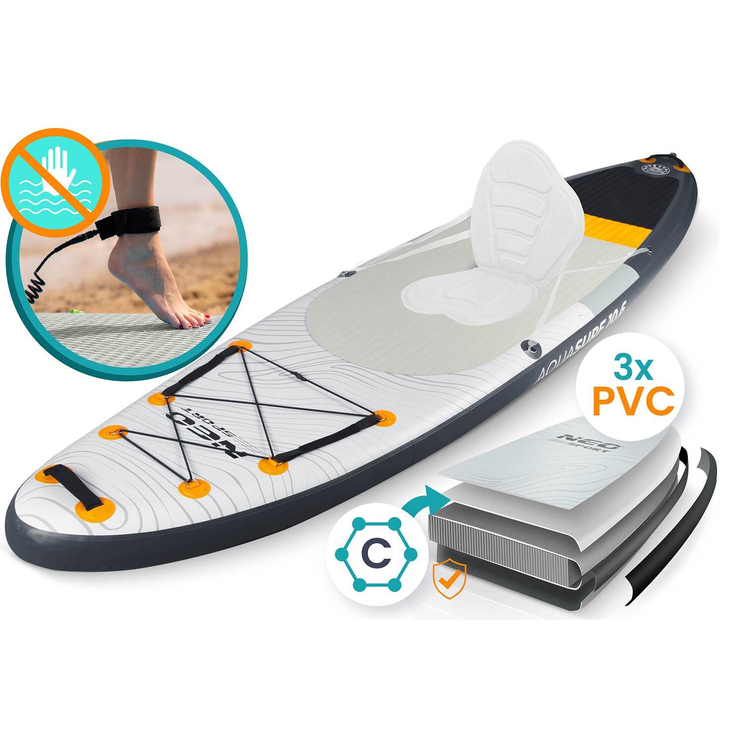 Deska SUP do pływania Neo-sport Aquasurf Stand Up Paddle 320 cm akcesoria zestaw 2/7
