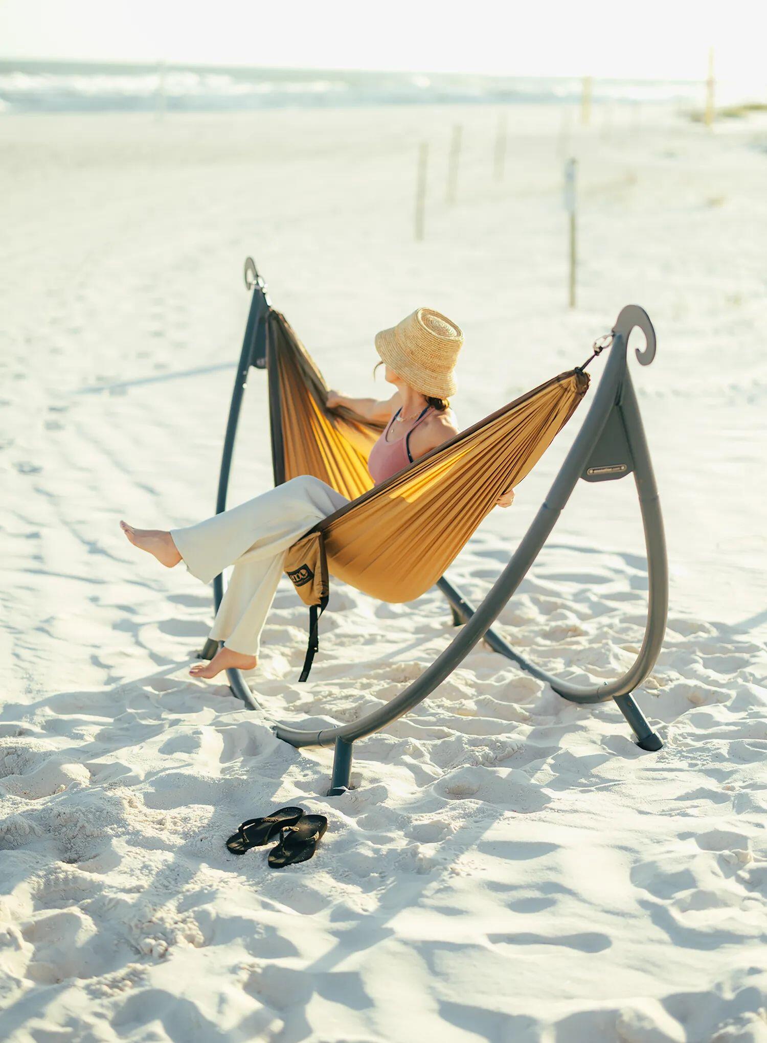 Hamak turystyczny ENO DoubleNest Hammock - chocolate/latte 2/7