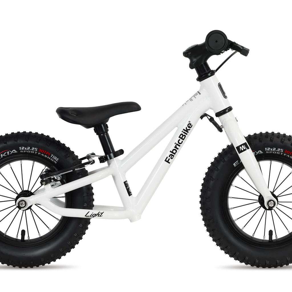 Kids Balance Bike 12" FabricBike MINI LIGHT Aluminium. White Cross