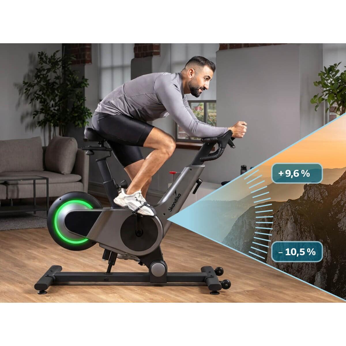 Vélo de biking Kliva 500-S - Vélo d'intérieur SMART avec LED et inclinaison 3/7