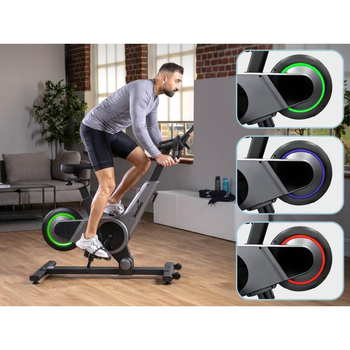 Vélo de biking Kliva 500-S - Vélo d'intérieur SMART avec LED et inclinaison 7/7