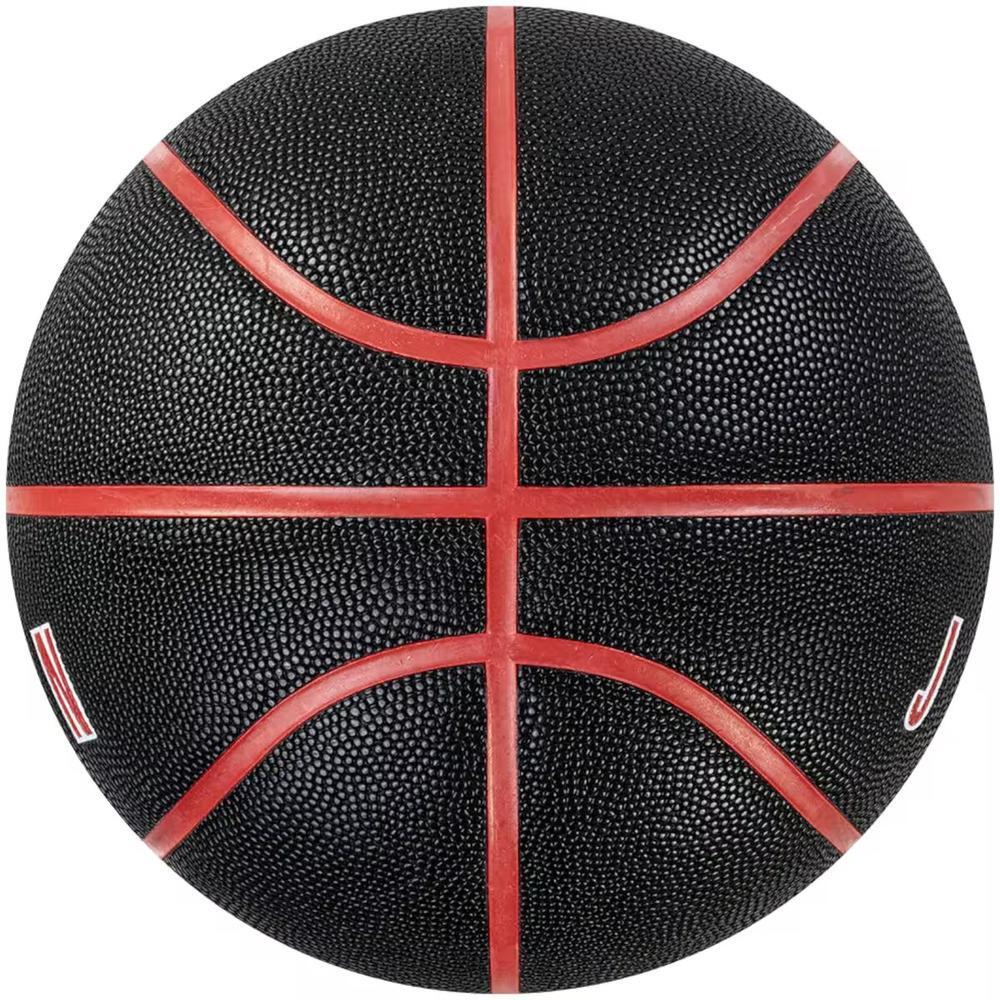 Pallone da basket taglia 7 in pelle sintetica nero-rosso 3/3